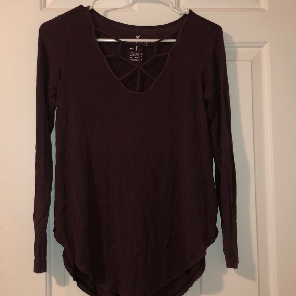 American Eagle maroon long sleeve size: xs